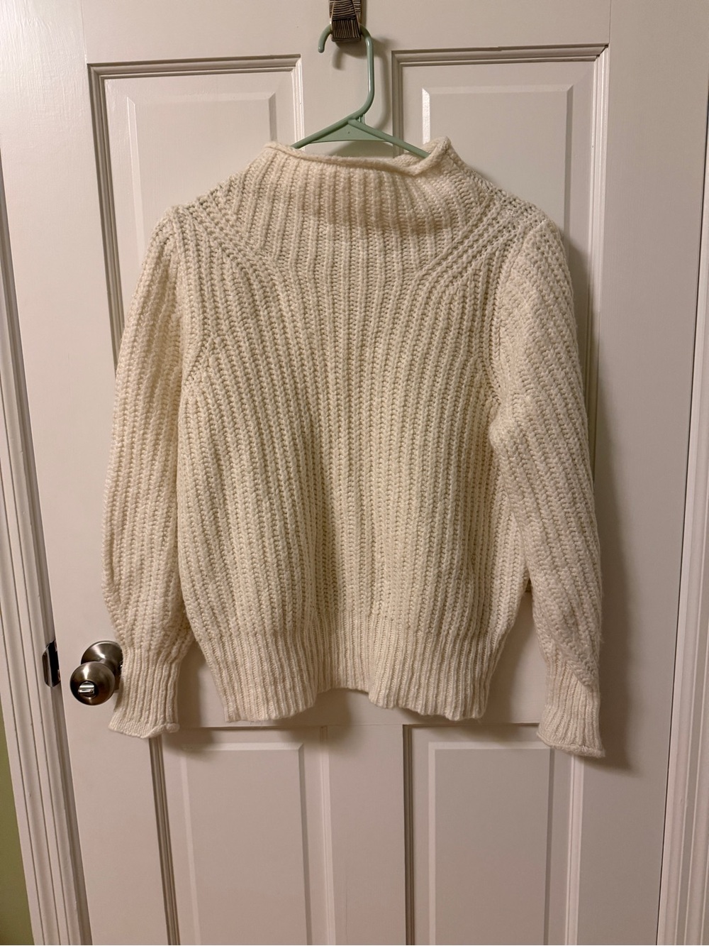 Madewell wool blend Cream Turtleneck Cable-Knit Women’s Sweater